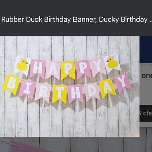 Pink and Yellow Rubber Duck Birthday Banner